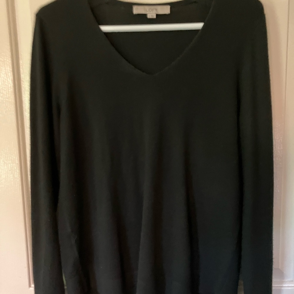 LOFT Black V-Neck Sweater